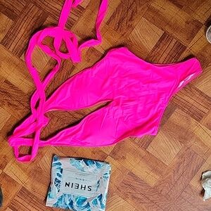 Shein Hot Pink Strappy One-piece